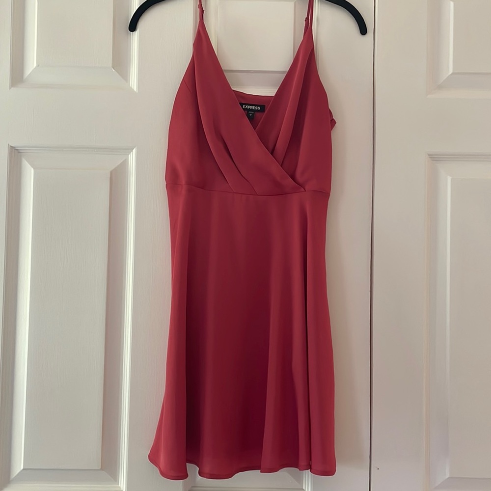 Salmon pink mini dress